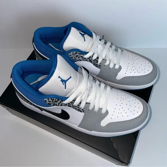 Air Jordan 1 Low SE True Blue Mens Size 8 Basketball Sneakers Shoes - Picture 4 of 14